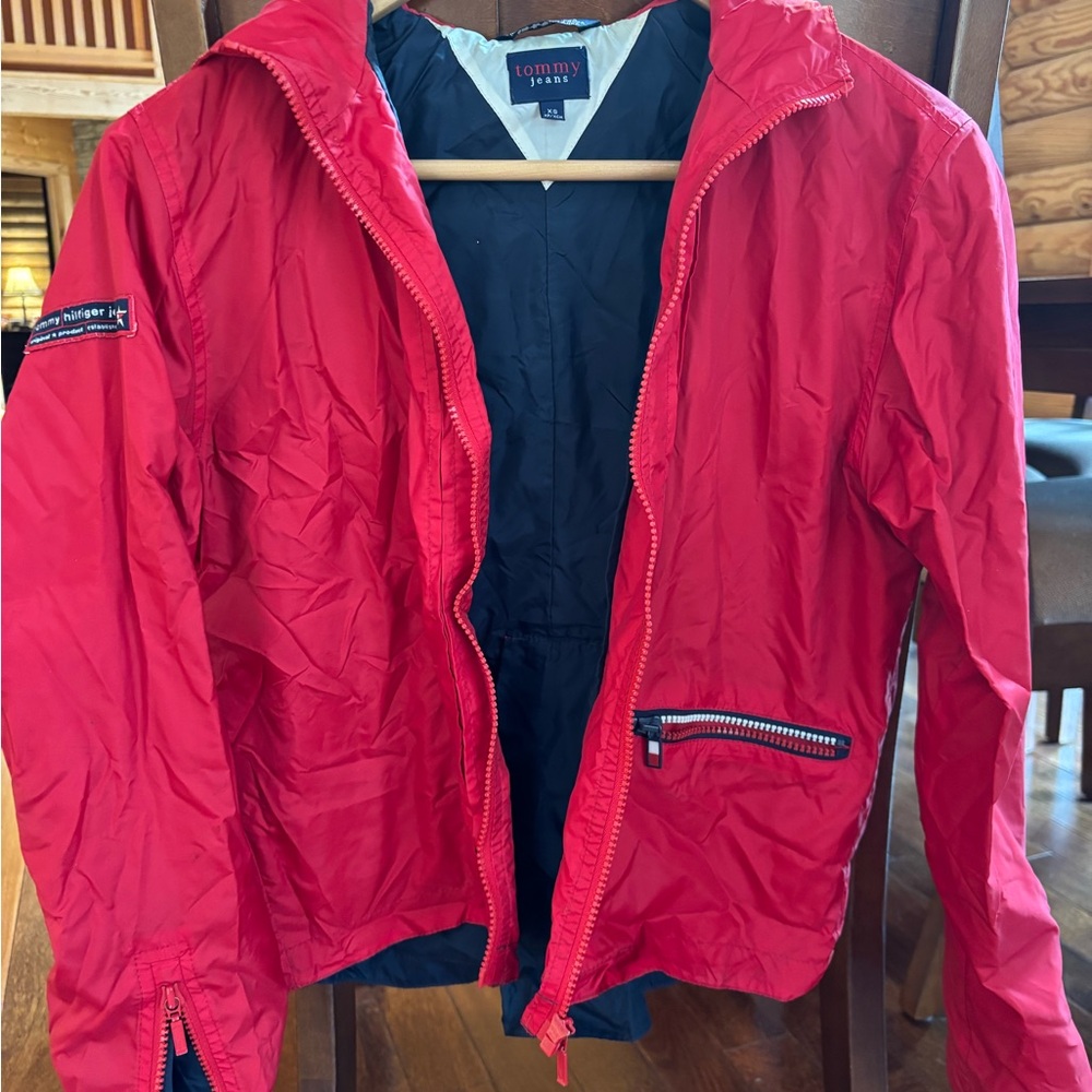 Tommy Hilfiger Women's Vintage 90s Vibrant Red Utility Jacket
